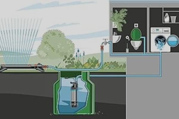 aplicaciones-bomba-sumergible Dibujo de las aplicaciones de una bomba de agua sumergible en una vivienda