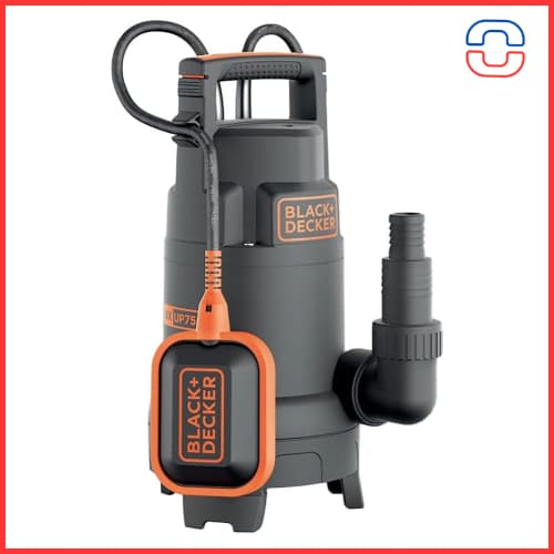 Bombas sumergibles para aguas sucias Bomba de aguas sucias de color gris y naranja de la marca Black and Decker